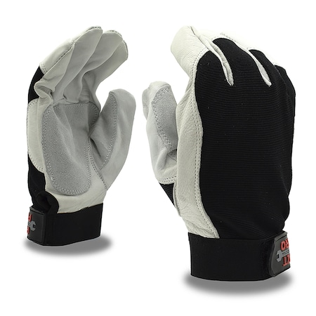 Cordova PIT PRO GOATSKIN DOUBLE PALM, BLACK SPANDEX BACK, KEYSTONE THUMB, HOOK & LOOP CLOSURE - LARGE, 12PK 77971